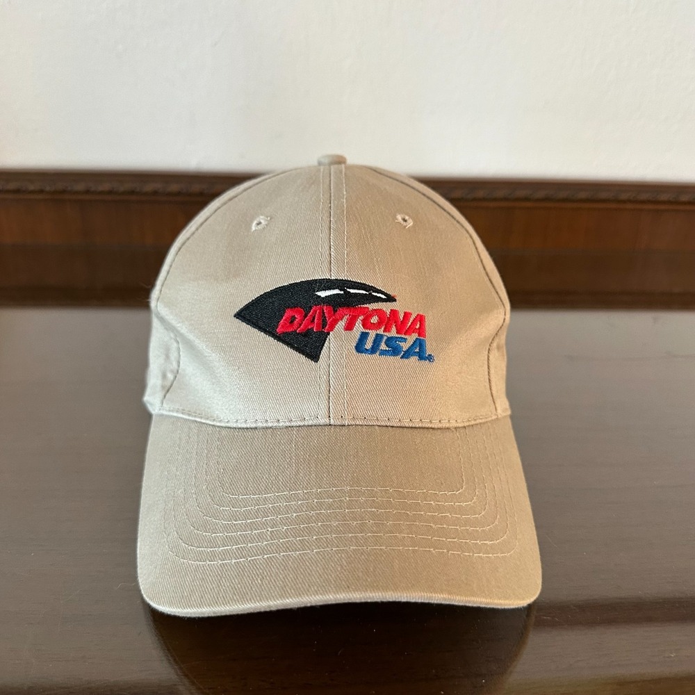 Vintage Daytona USA Khaki Racing Hat Adjustable‎ Seba Head Wear Cap